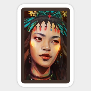 Ethnic woman portrait Sticker